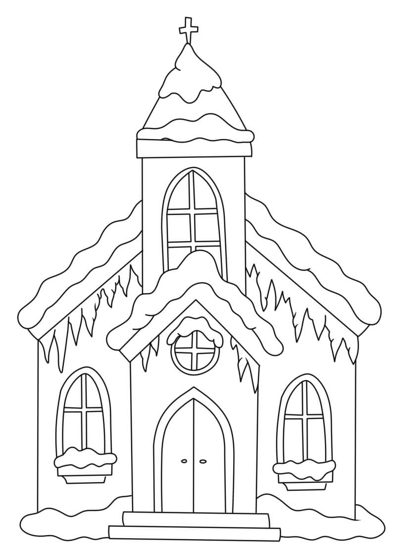 Desenho de Igreja para imprimir