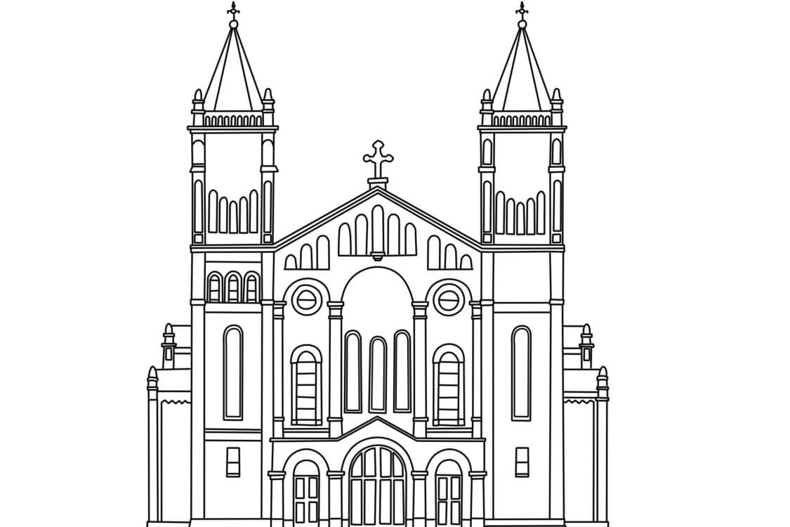 Desenho de Igreja para imprimir