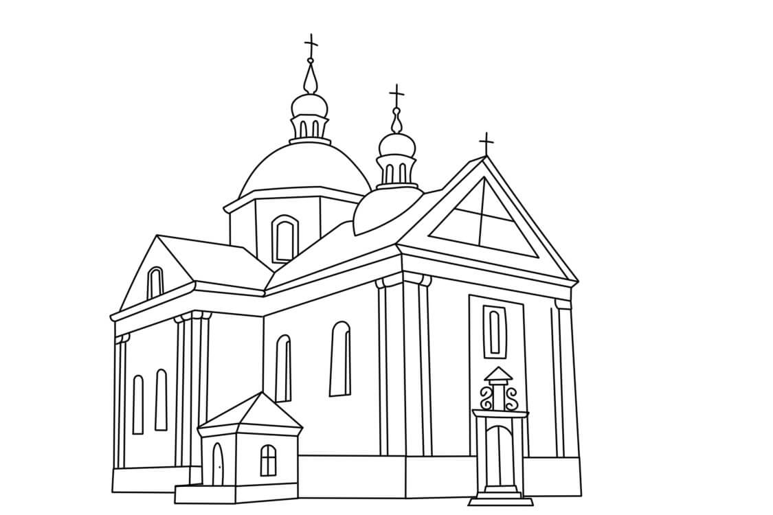 Desenho de Igreja para imprimir