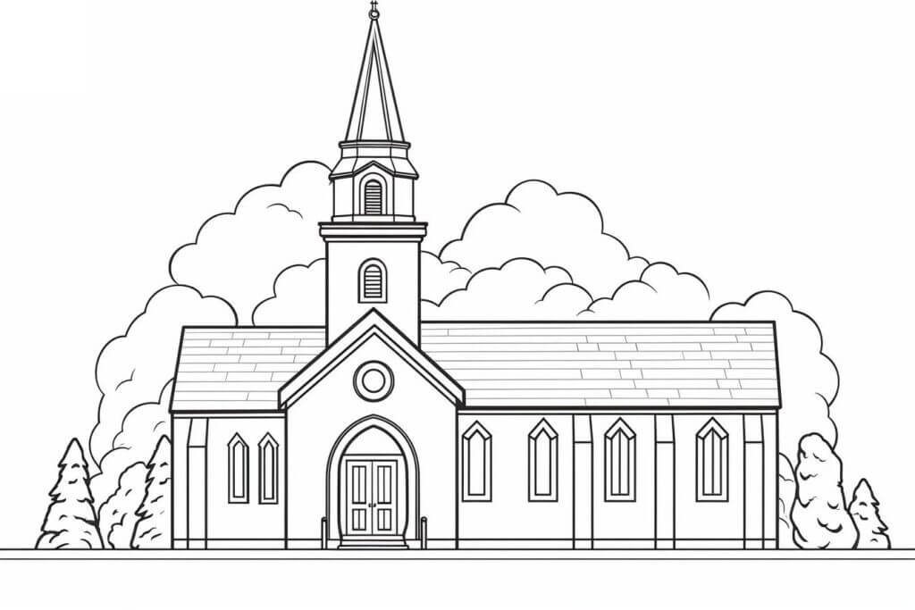 Desenho de Igreja para imprimir