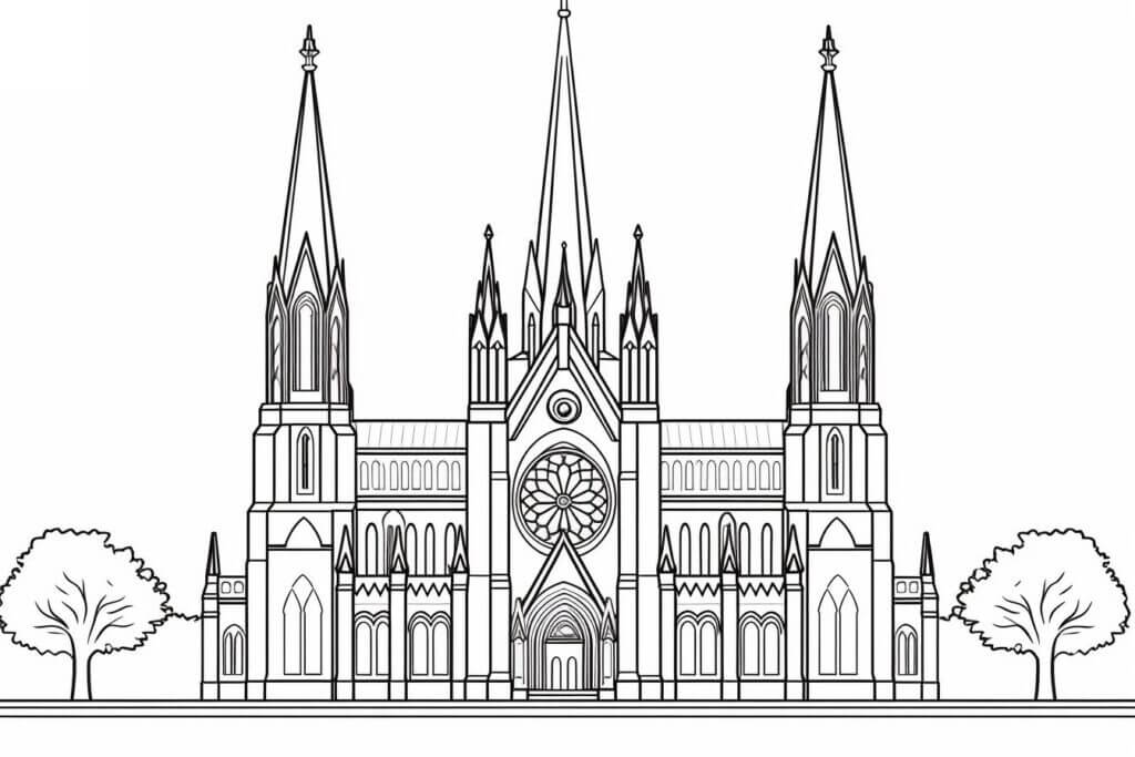 Desenho de Igreja para imprimir
