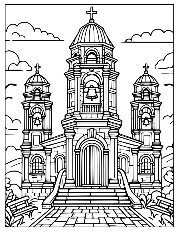Desenho de Igreja para imprimir