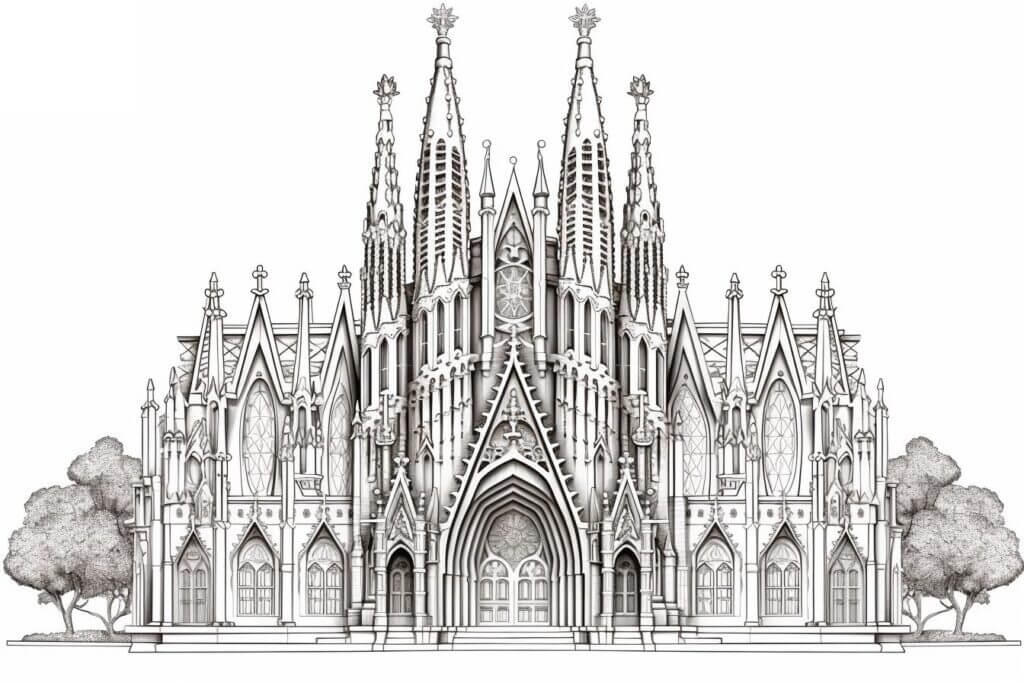 Desenho de Igreja para imprimir