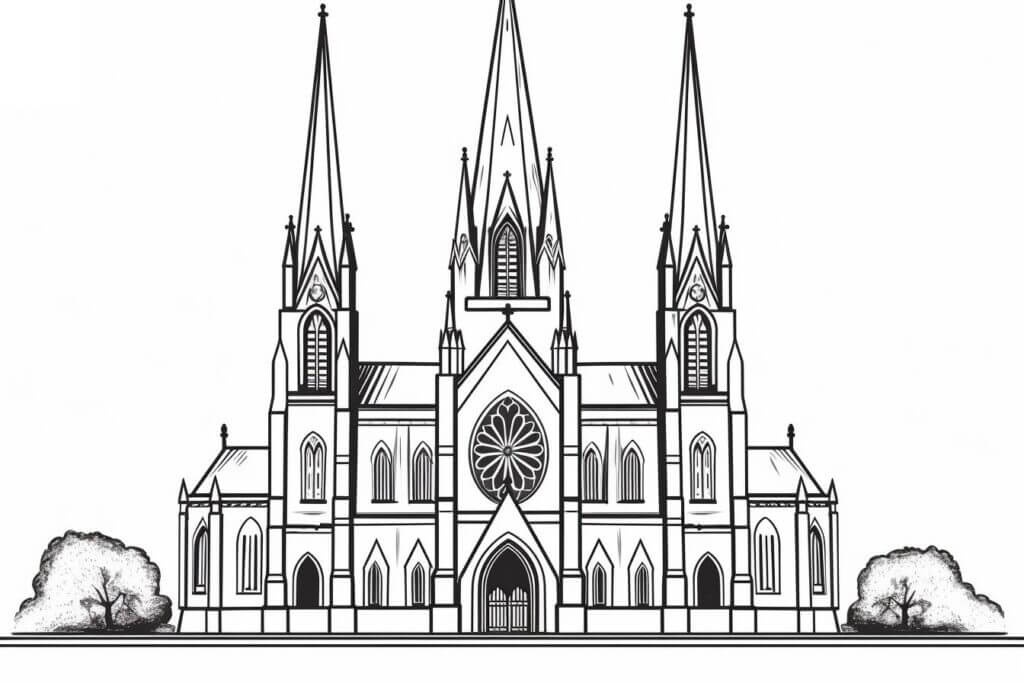 Desenho de Igreja para imprimir
