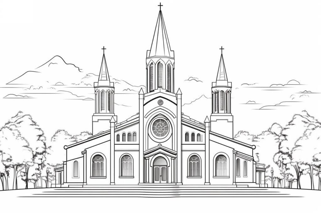 Desenho de Igreja para imprimir
