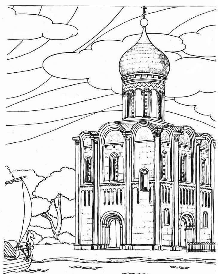 Desenho de Igreja para imprimir