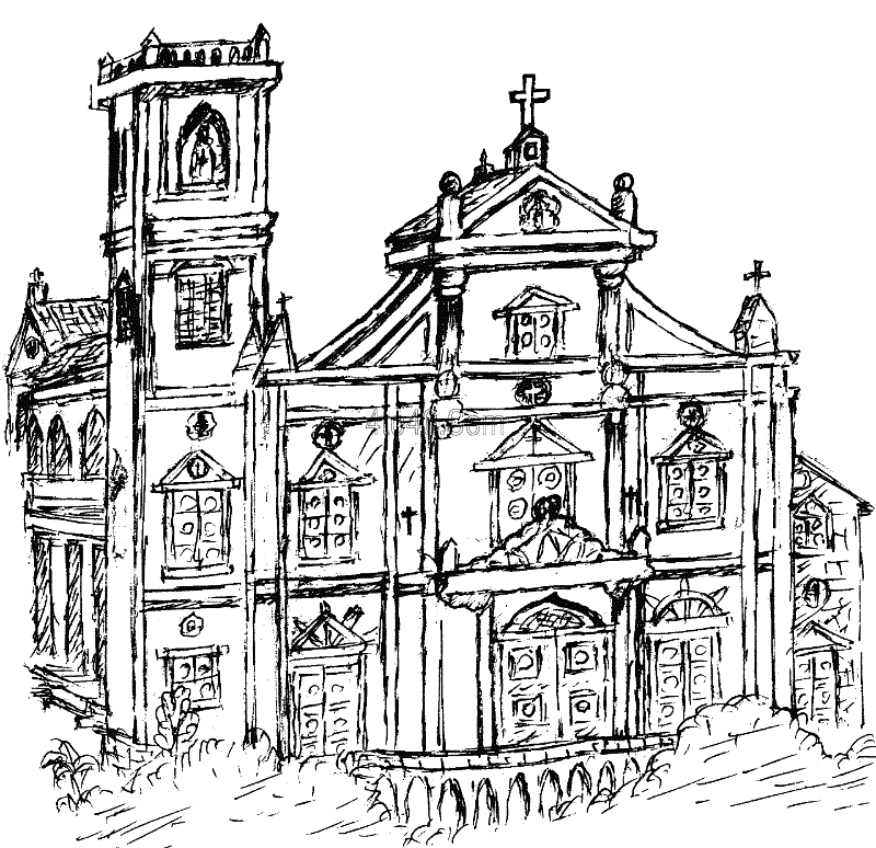 Desenho de Igreja para imprimir