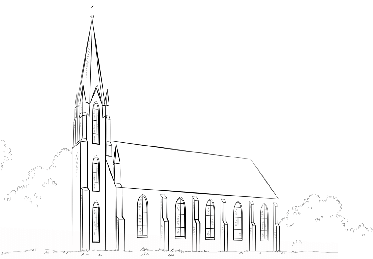 Desenho de Igreja para imprimir