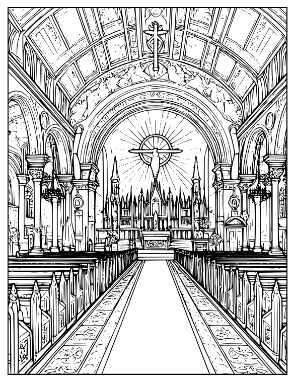 Desenho de Igreja para imprimir
