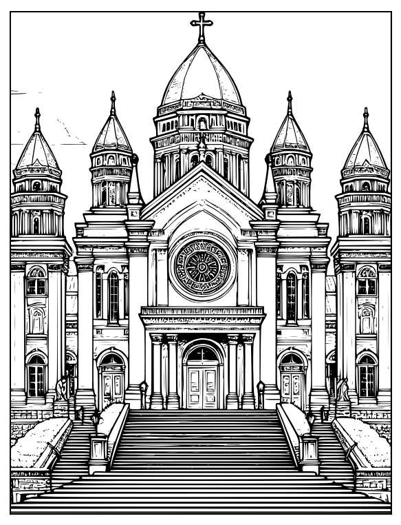 Desenho de Igreja para imprimir