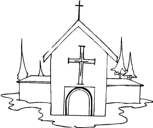 Desenho de Igreja para imprimir