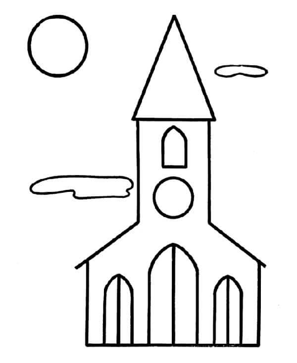 Desenho de Igreja para imprimir