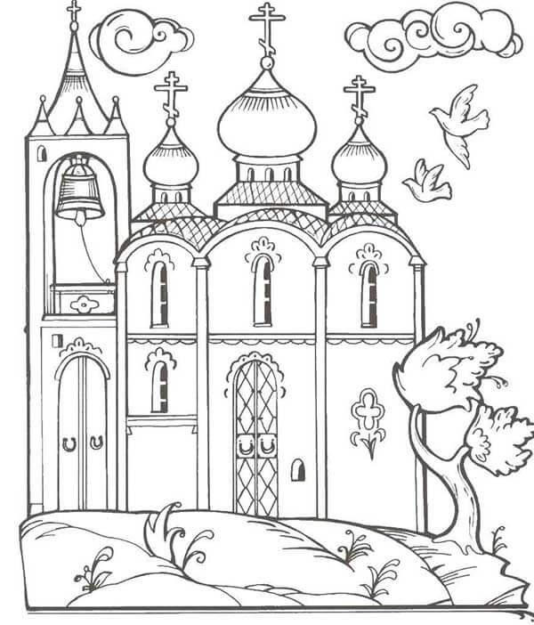 Desenho de Igreja para imprimir