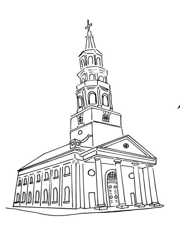 Desenho de Igreja para imprimir