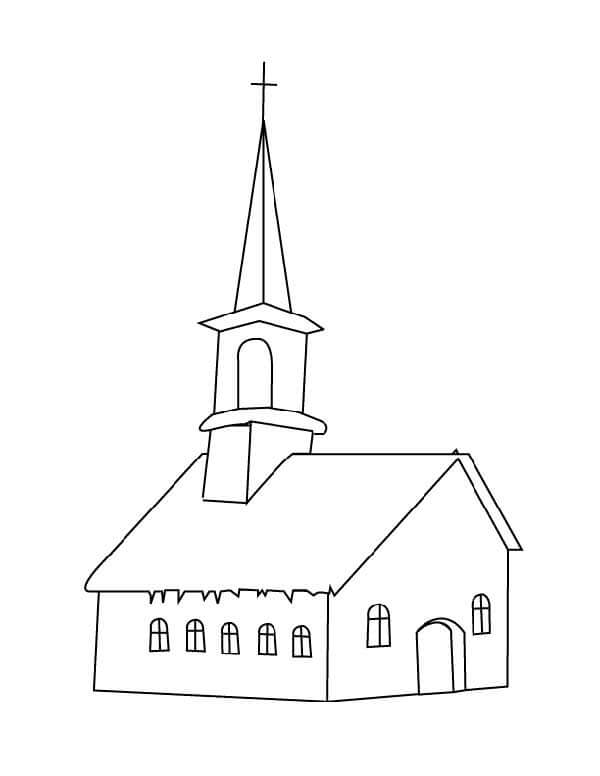 Desenho de Igreja para imprimir