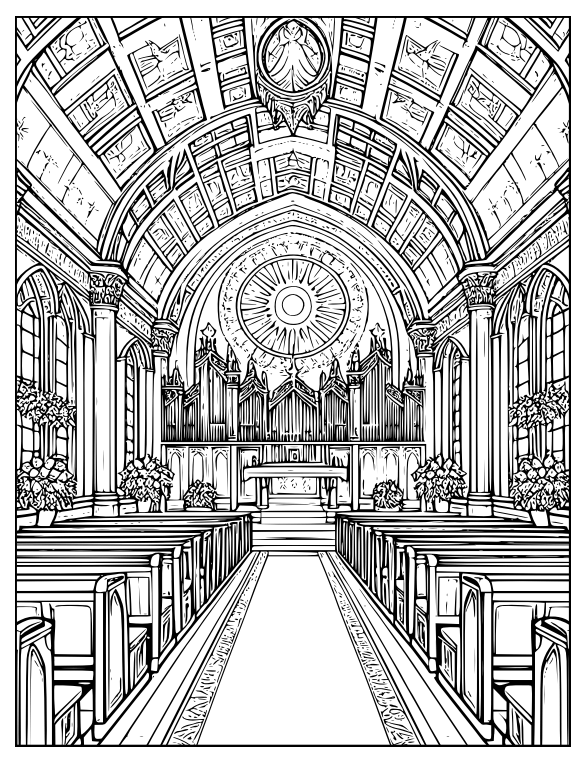 Desenho de Igreja para imprimir