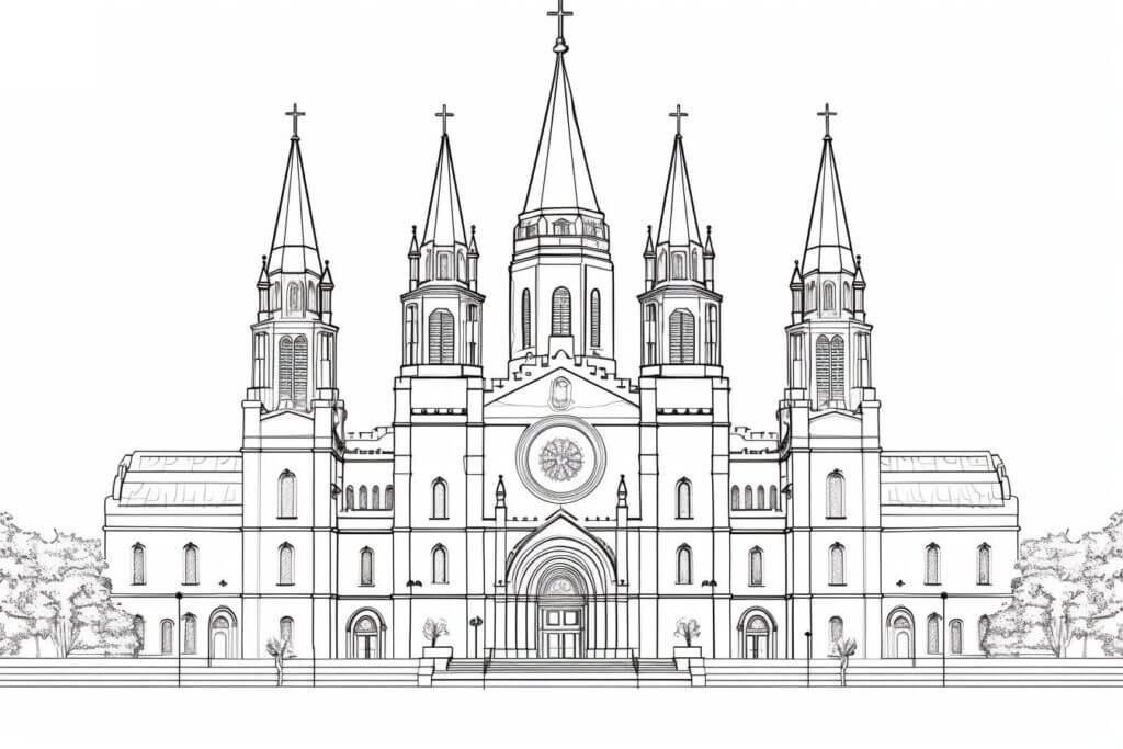 Desenho de Igreja para imprimir