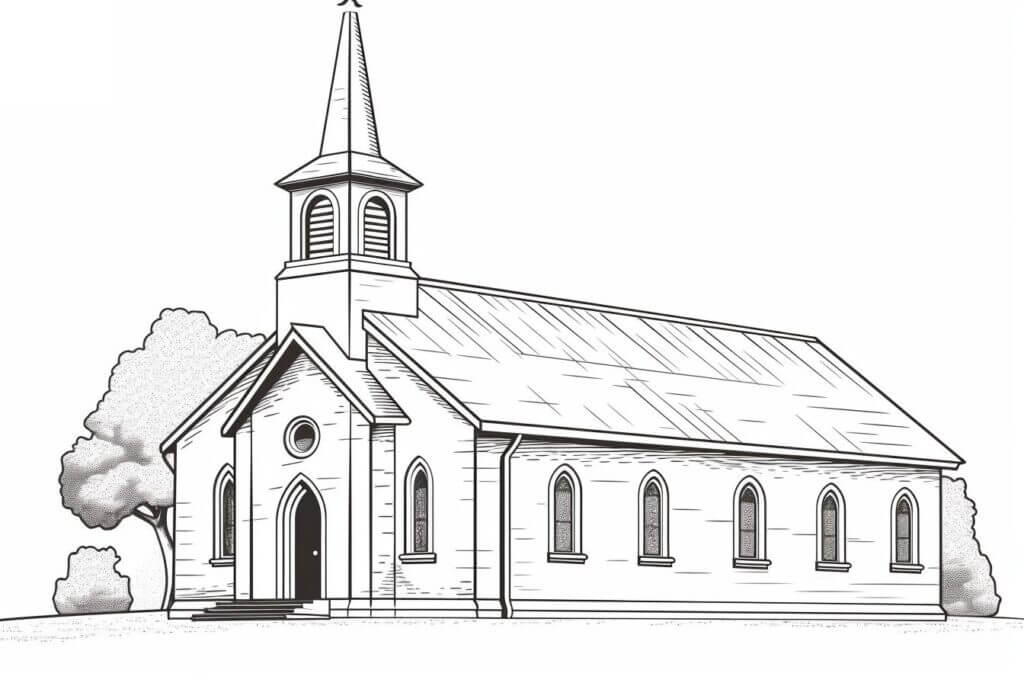Desenho de Igreja para imprimir