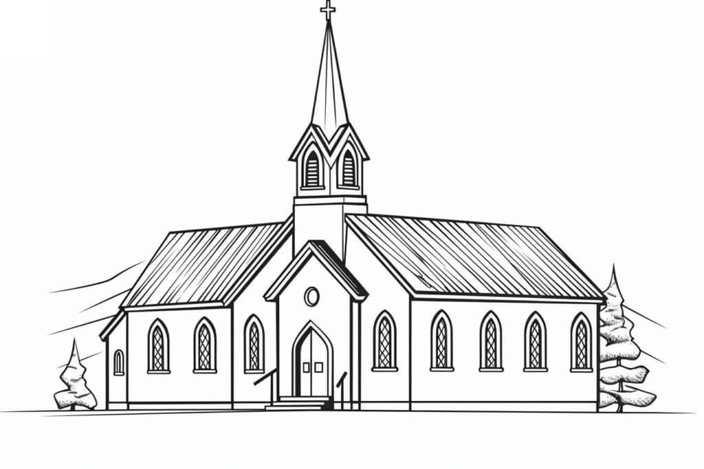 Desenho de Igreja para imprimir