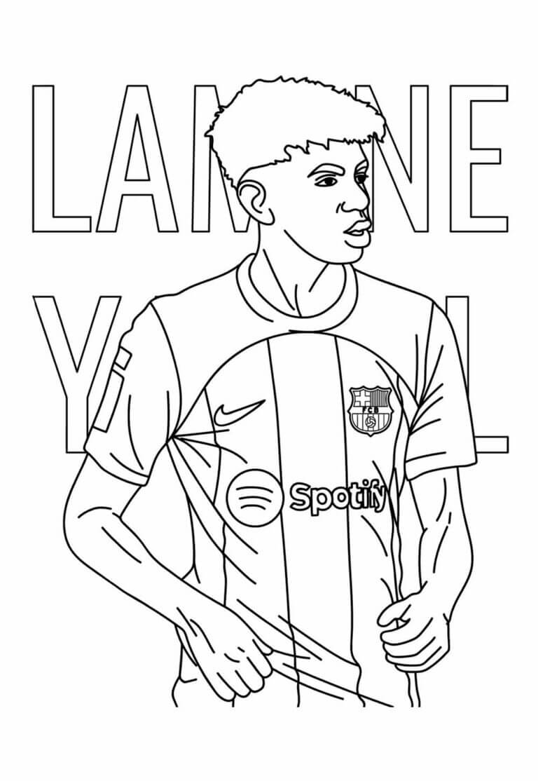 Desenho de Lamine Yamal para imprimir