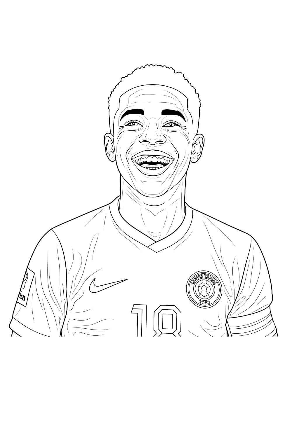 Desenho de Lamine Yamal para imprimir