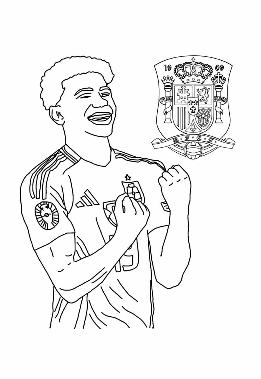 Desenho de Lamine Yamal para imprimir