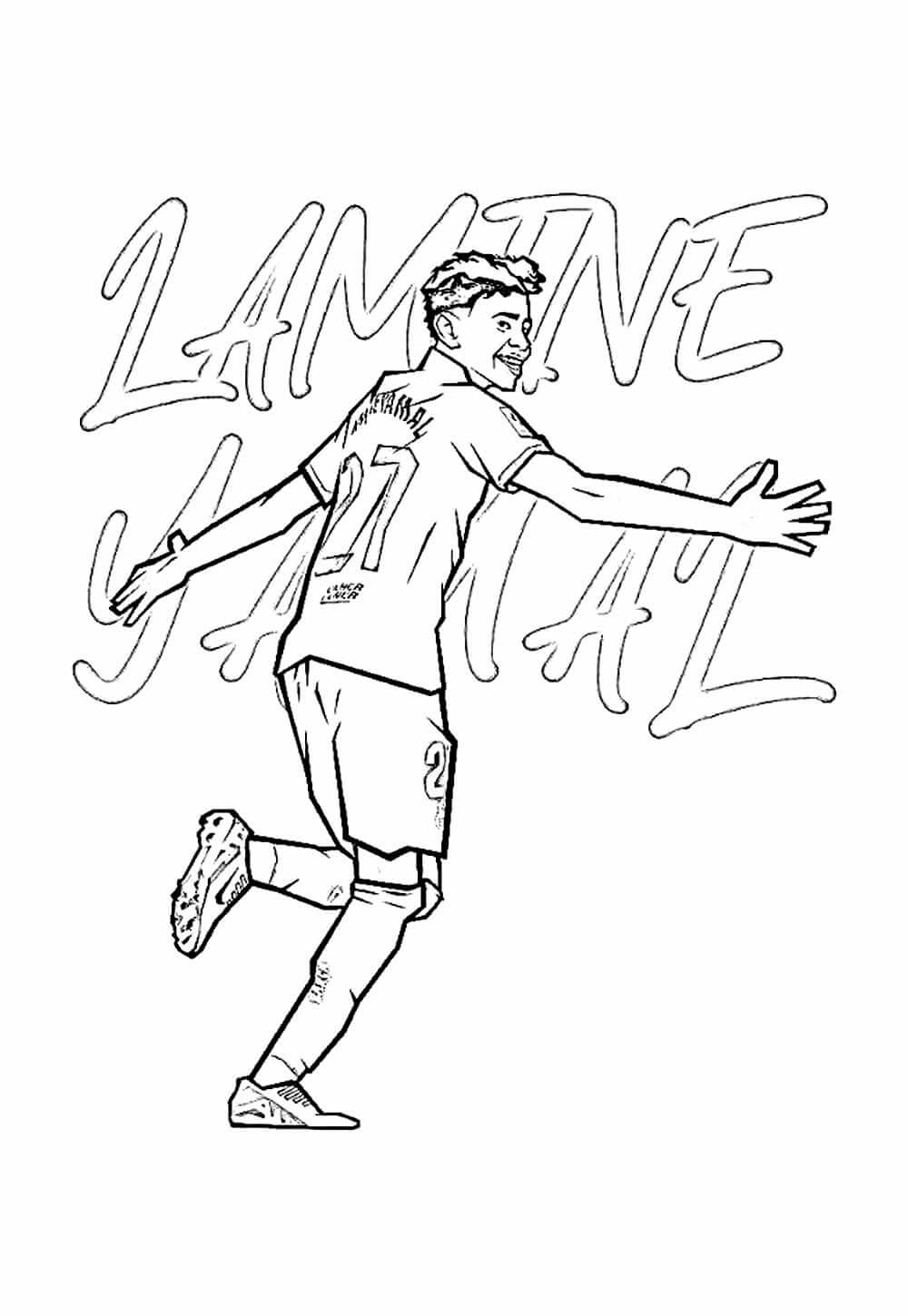 Lamine Yamal para Colorir e Imprimir