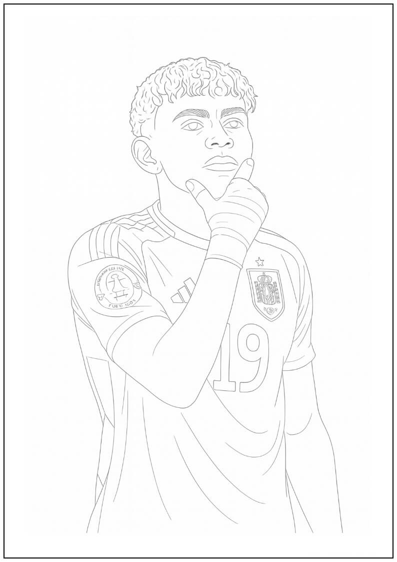 Desenho de Lamine Yamal para imprimir