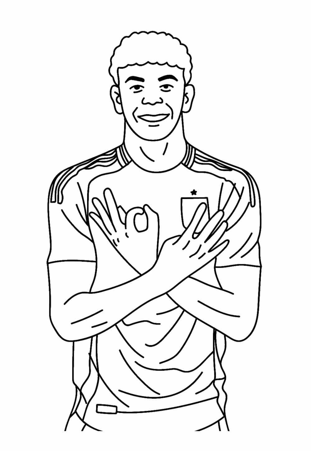 Desenho de Lamine Yamal para imprimir