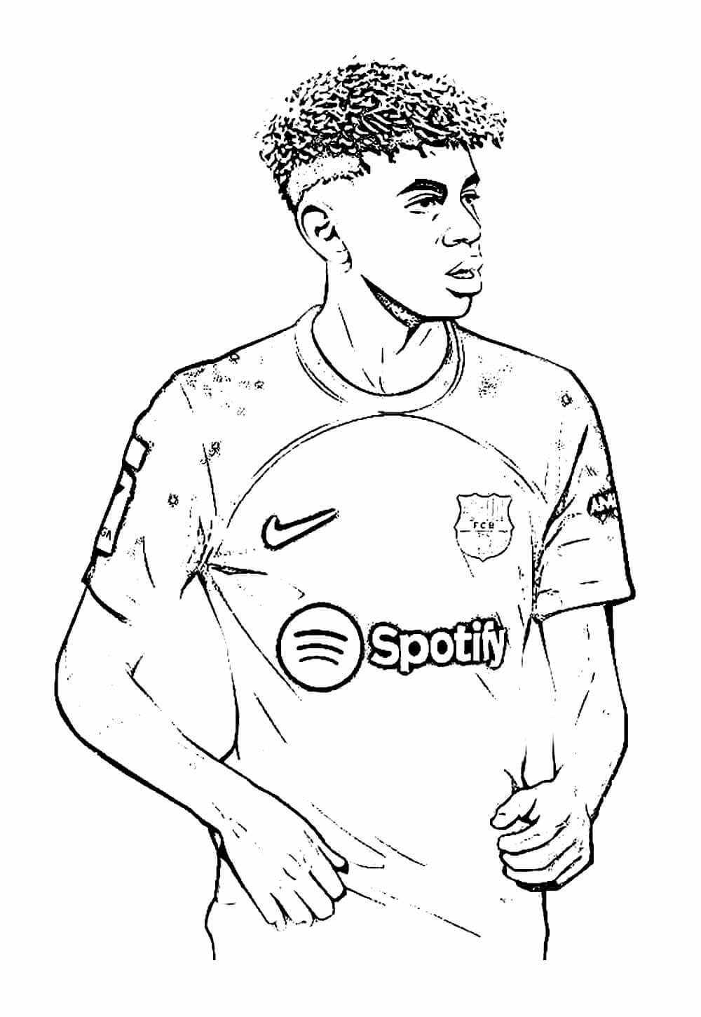 Desenho de Lamine Yamal para imprimir