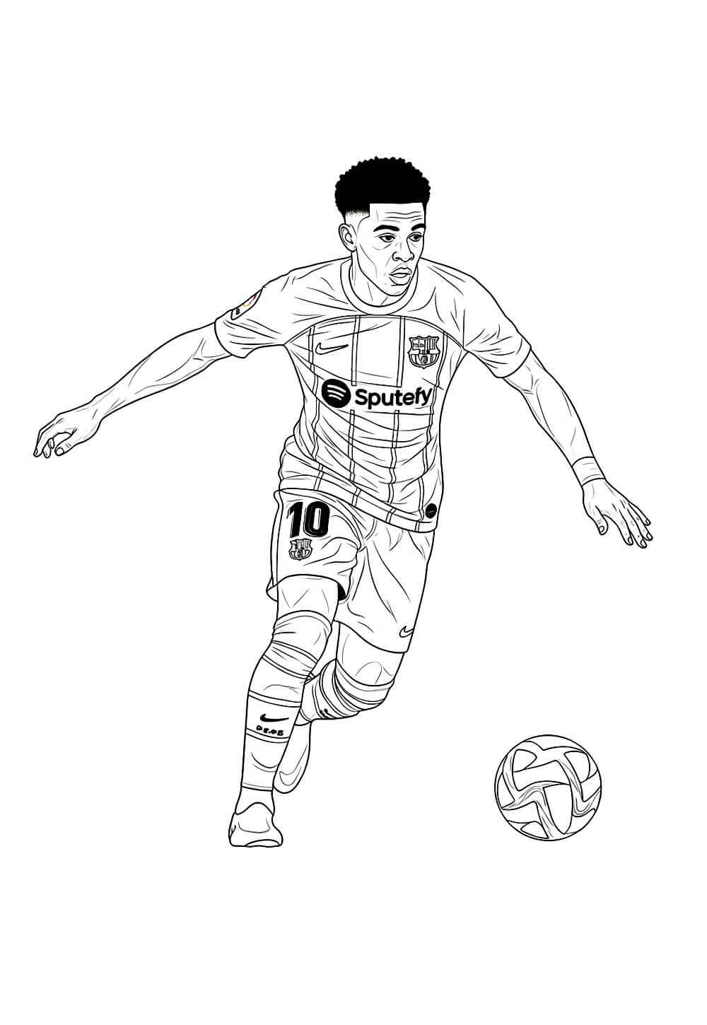 Desenho de Lamine Yamal para imprimir
