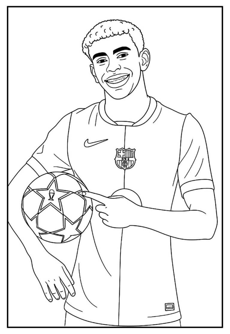 Desenho de Lamine Yamal para imprimir