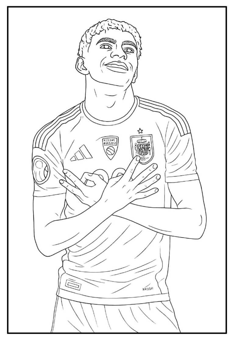 Lamine Yamal para Colorir e Imprimir