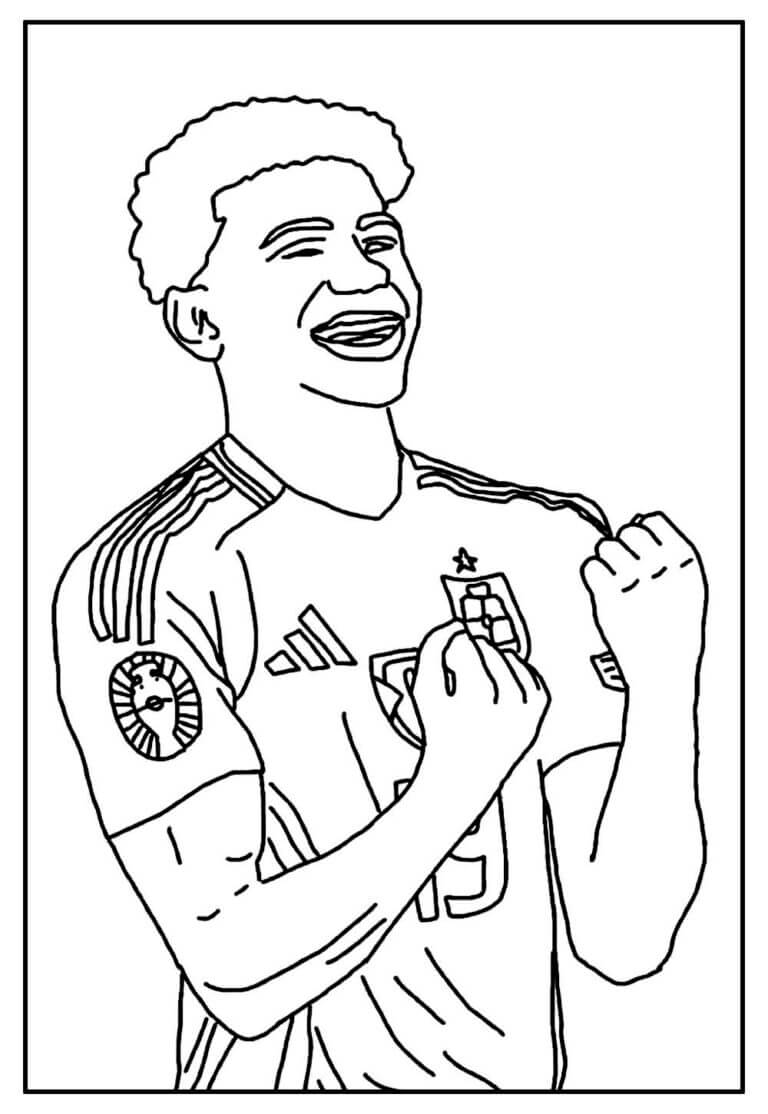 Desenho de Lamine Yamal para imprimir