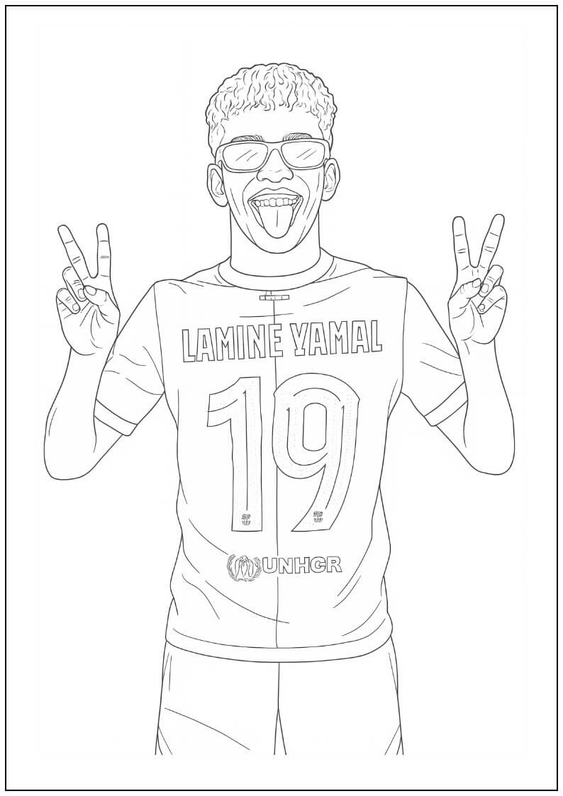 Desenho de Lamine Yamal para imprimir