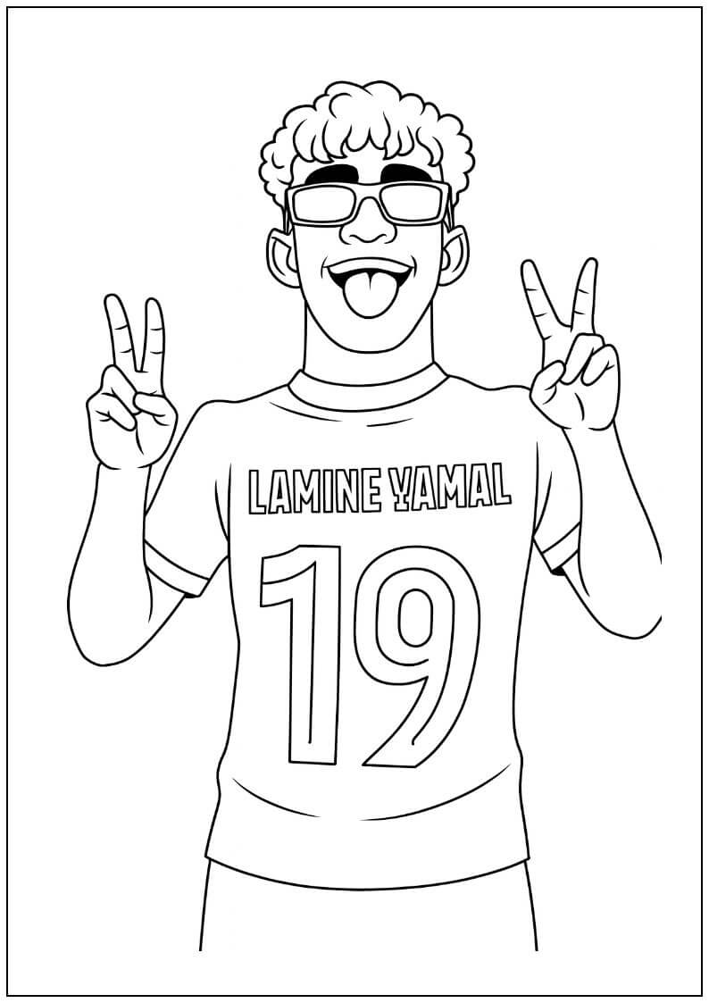 Lamine Yamal para Colorir e Imprimir