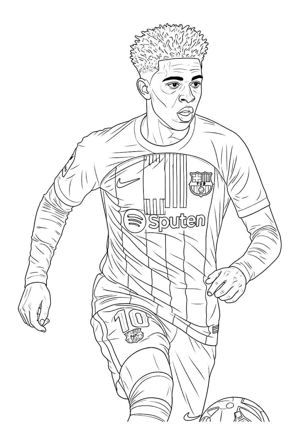 Desenho de Lamine Yamal para imprimir