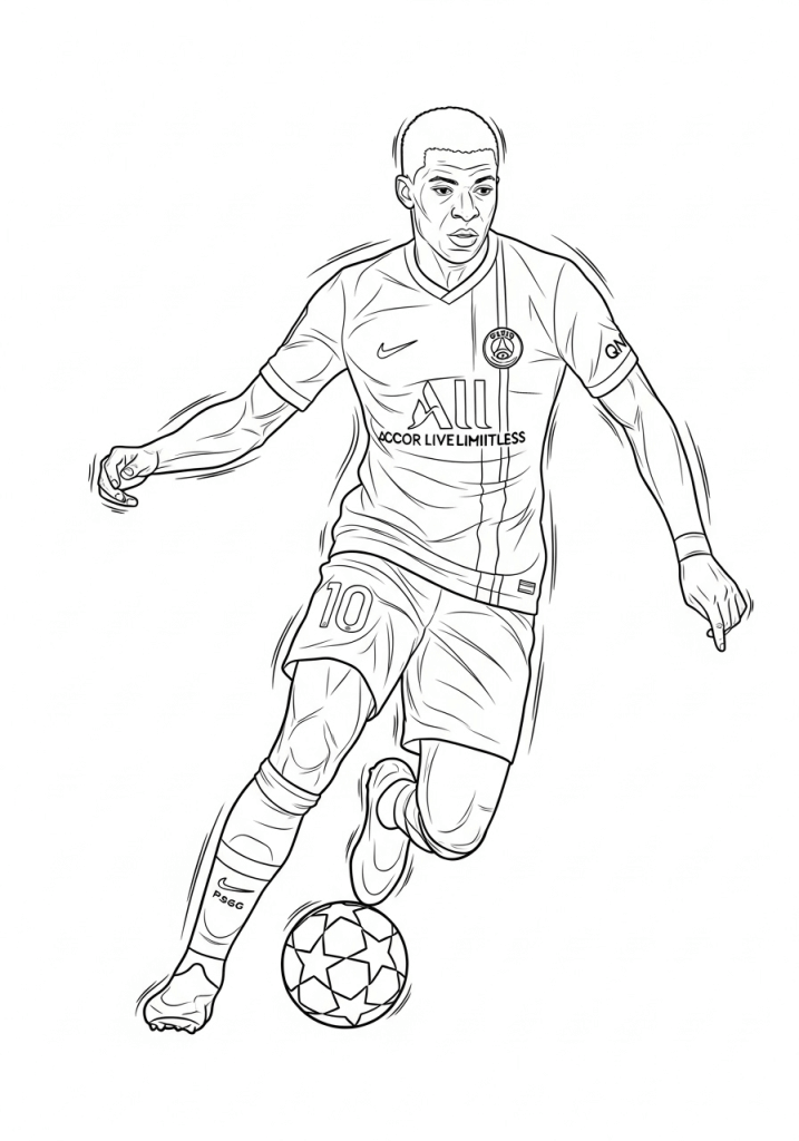 Desenho de Ousmane Dembélé para imprimir