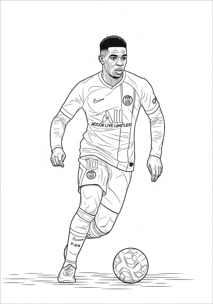 Desenho de Ousmane Dembélé para imprimir