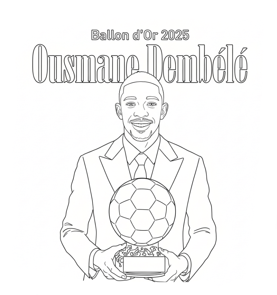 Desenho de Ousmane Dembélé para imprimir