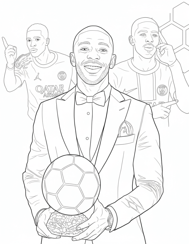 Desenho de Ousmane Dembélé para imprimir