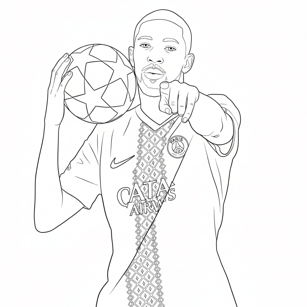 Desenho de Ousmane Dembélé para imprimir
