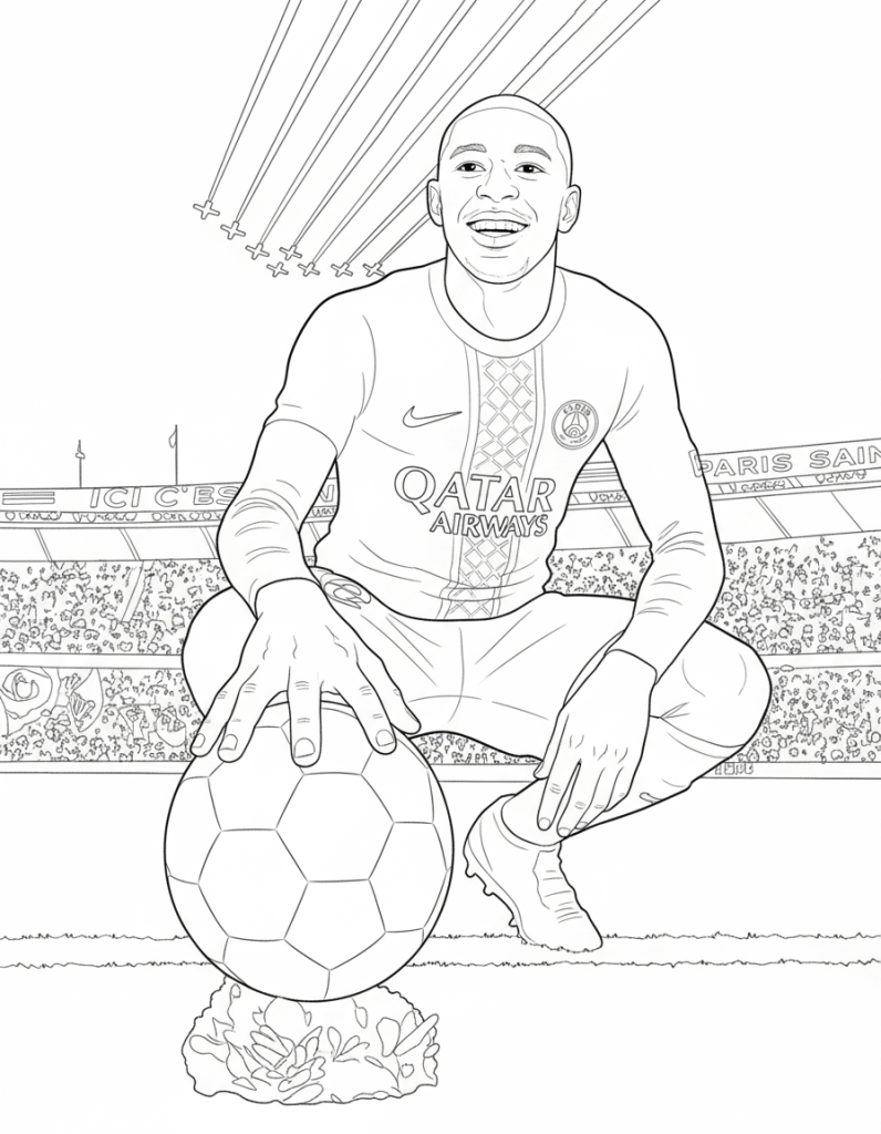 Desenho de Ousmane Dembélé para imprimir