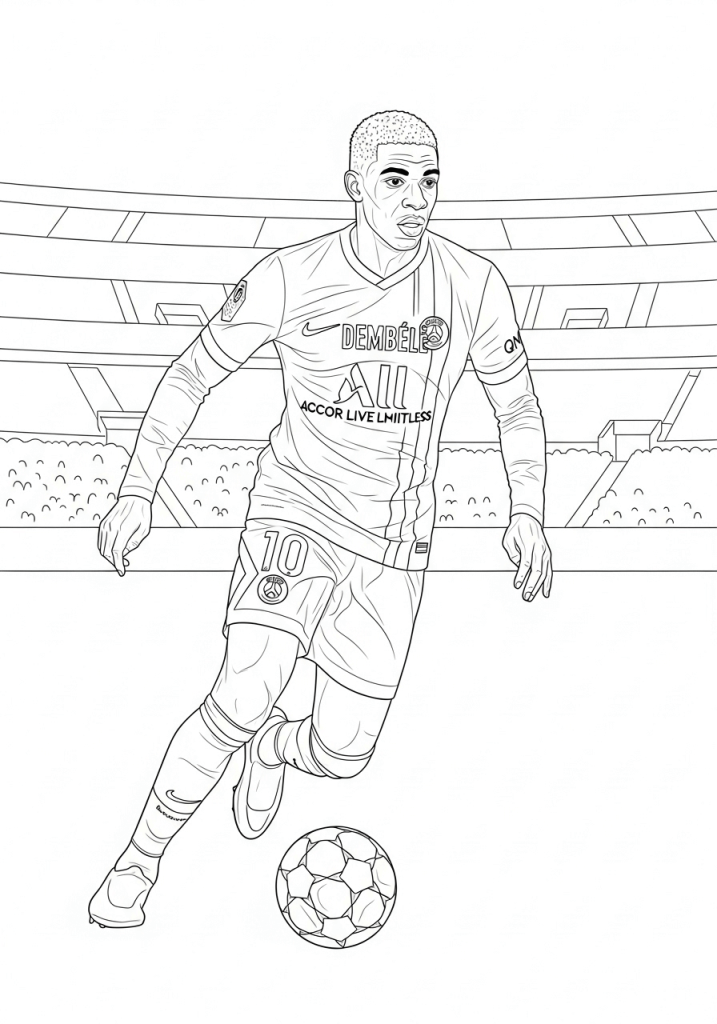 Desenho de Ousmane Dembélé para imprimir