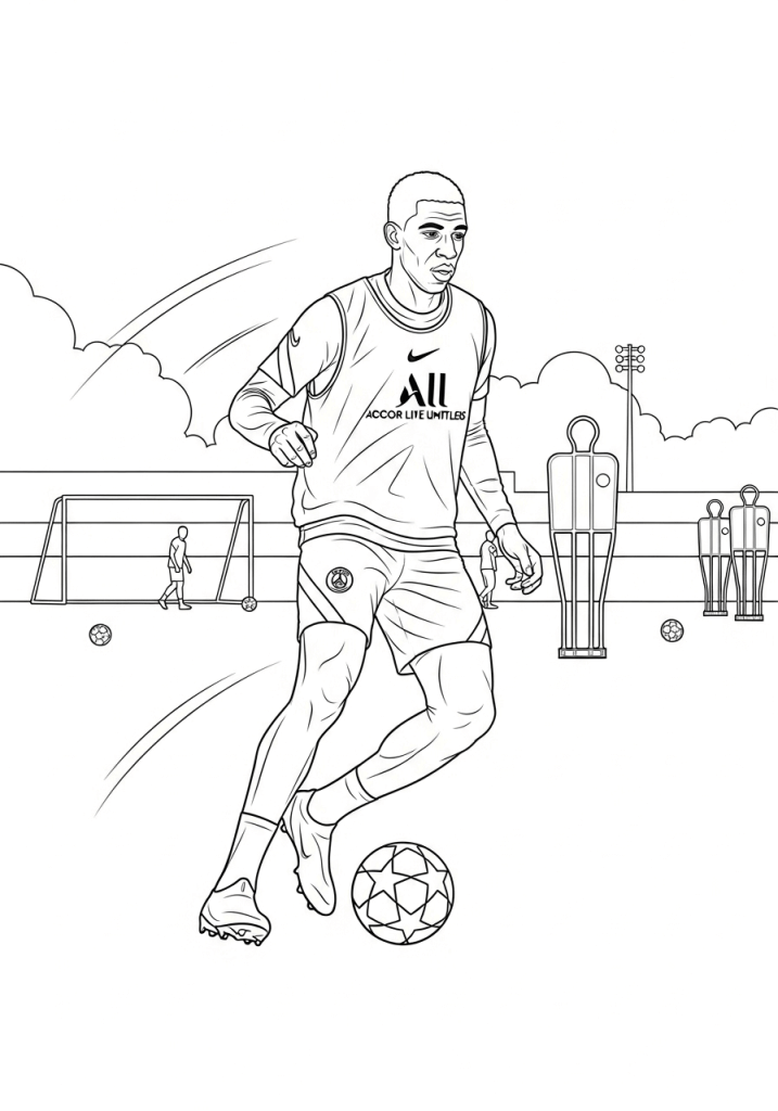 Desenho de Ousmane Dembélé para imprimir