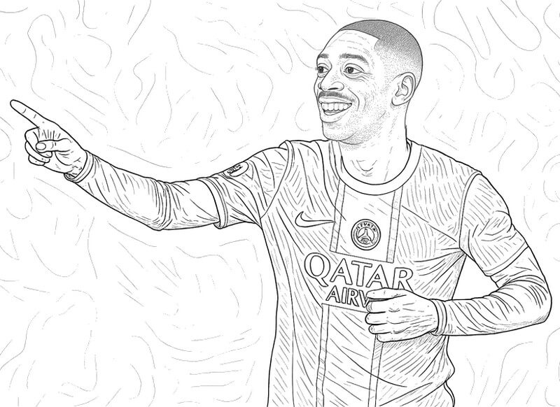 Desenho de Ousmane Dembélé para imprimir