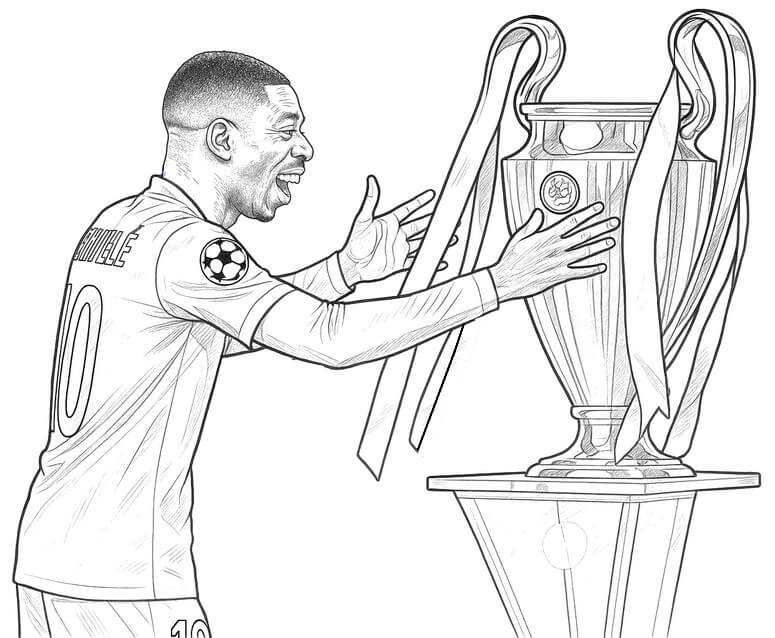 Desenho de Ousmane Dembélé para imprimir