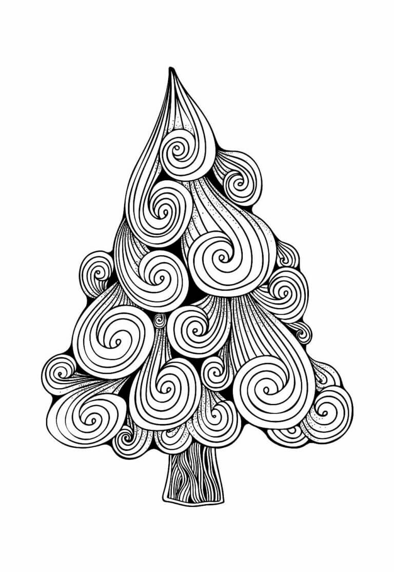 Desenho de Árvore de Natal para imprimir