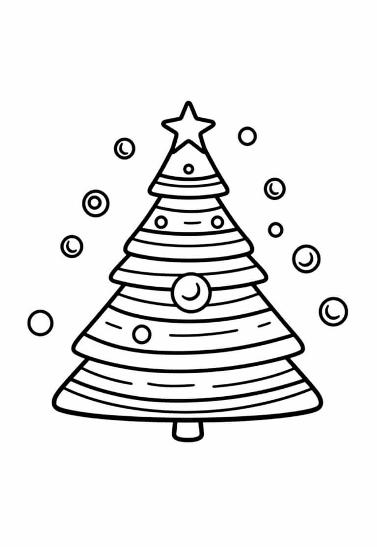 Desenho de Árvore de Natal para imprimir