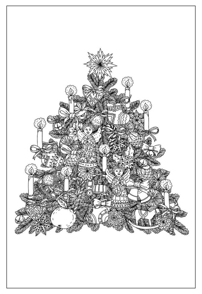 Desenho de Árvore de Natal para imprimir